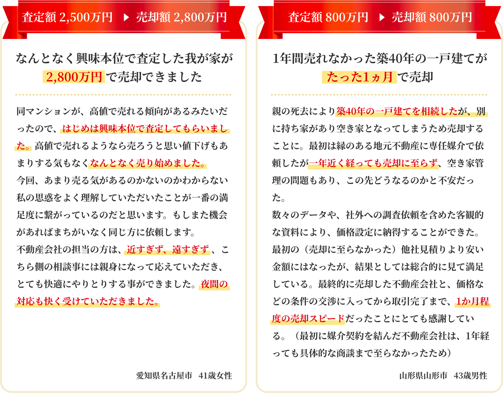 なんとなく興味本位で査定した我が家が2,800万円で売却できました。1年間売れなかった築40年の一戸建てがたった1ヵ月で売却。